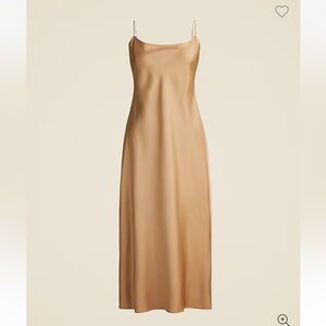 NWT J Crew size 12 Gwenyth Slip Dress in Luster Charmeuse Camel Tan Gold BV496